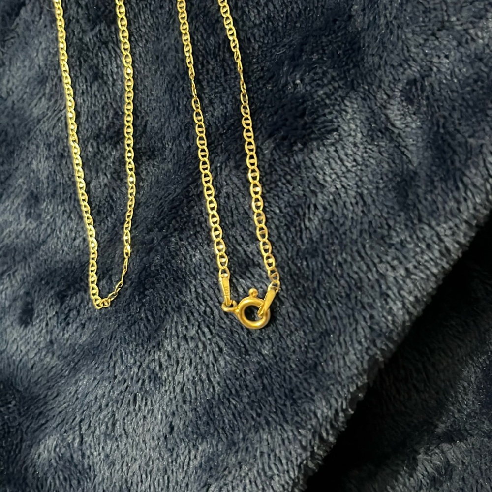 14K Real Solid Yellow Gold 20” 1.7 g Mariner Link 1.5mm Necklace - Picture 4 of 5